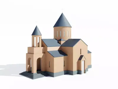 Church Low-poly 3D model