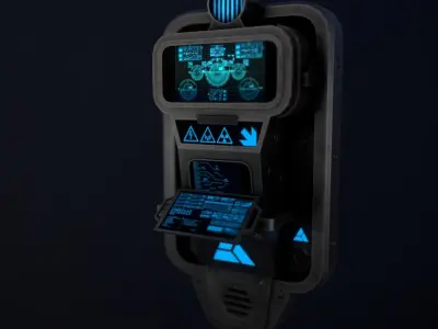 Sci-Fi Console-Computer 4 Low-poly 3D model