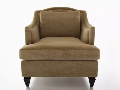 T C C chair with tan fabric and legs 3D model