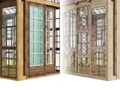 Aged frame greenhouse 3d model 3D model