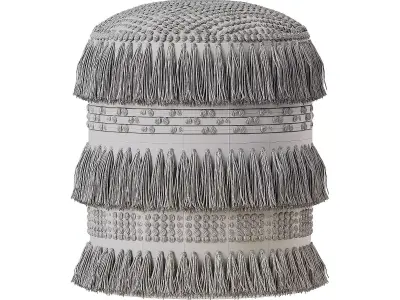 Ambrianna Upholstered Pouf Low-poly 3D model