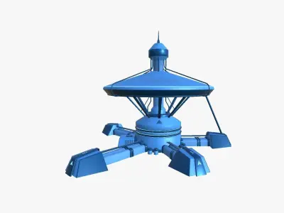 SciFi Facility C03 Blue - Sci Fi Exterior Design Low-poly 3D model