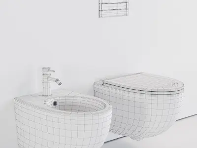 Esedra by SDR Ceramiche Bull Wall-Hung WC Low-poly 3D model