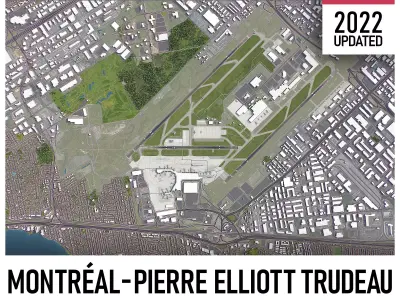 Montreal - Pierre Elliott Trudeau Airport Low-poly 3D model
