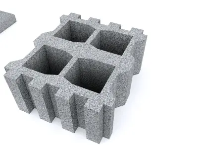 BLOCK FENCE MODEL Low-poly 3D model