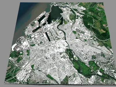 Cityscape Cardiff Great Britain 3D model