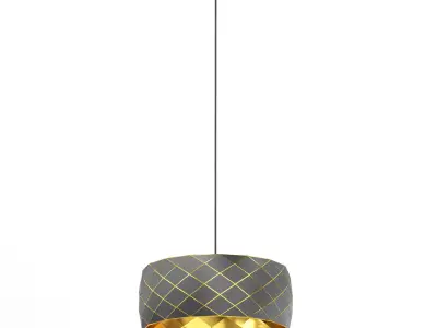 Black and Gold Hanging Lamp 3D Model 3D model