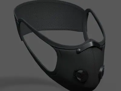 Gas mask fabric futuristic protection isolated  Low-poly 3D model