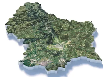 Luxembourg Terrain Country 3D model