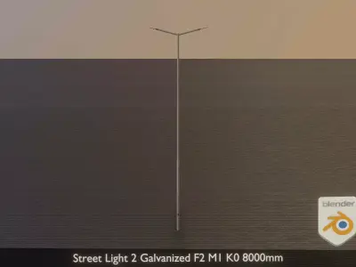 Street Light 2 Galvanized F2 M1 K0 8000mm Low-poly 3D model