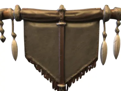 Wolf Totem Banner  Low-poly 3D model
