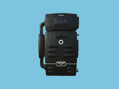 Astronaut Backpack 05 - Full Black - Character Design Fashion Low-poly 3D model