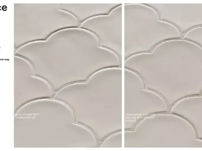 Scalloped Fan Tiles in Straight Set Layout Texture
