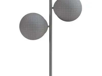  Modern Marble Base 2-Light White Glass Table Lamp 3D model
