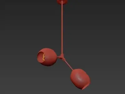 Branching Bubble Chandelier 2 Amber 3D model