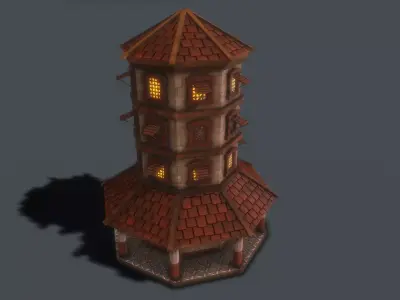Medieval Granary Low-poly 3D model