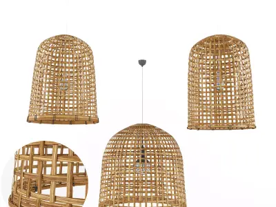 Lamp rattan 4 3D model