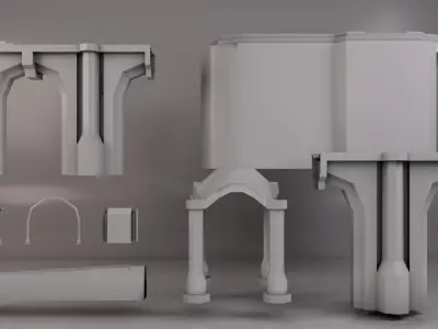 Old Bridge Texture Low-poly 3D model