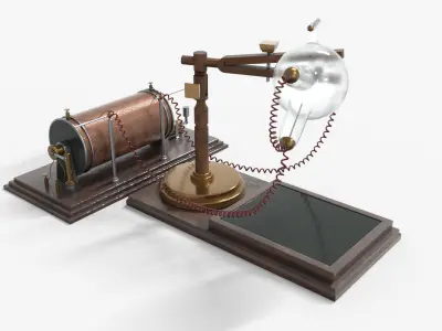 Victorian x ray machine 1895 Low-poly 3D model