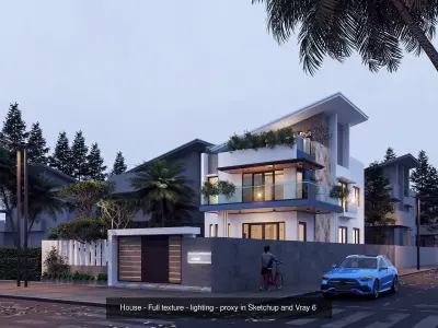 Exterior  night Scene 3D model  3D Model Pack