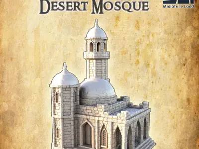 Small Desert Mosque  Tabletop Terrain 28 mm 3D print model
