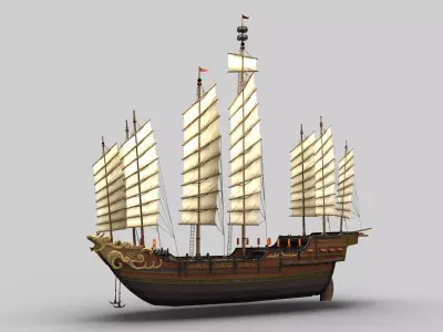 Ancient Chinese Ship 05 3D model