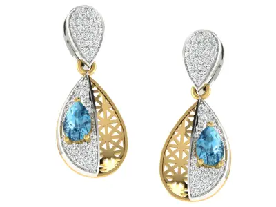 Women Pendant Earring Sets 3dm STL OBJ FBX Renders Details 3D print model 19