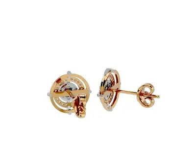 Light Minimalist Diamond Earrings 3D print model 2