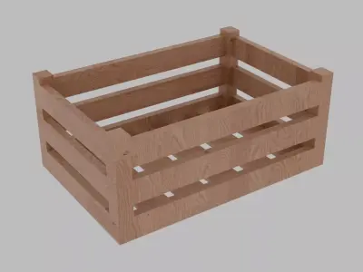 wooden box  Low-poly 3D model