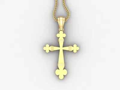 Light Gold 18K Cross Pendant 2CP071 3D print model