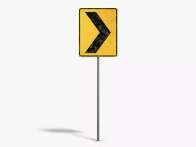 Sharp Corner Sign Low-poly 3D model