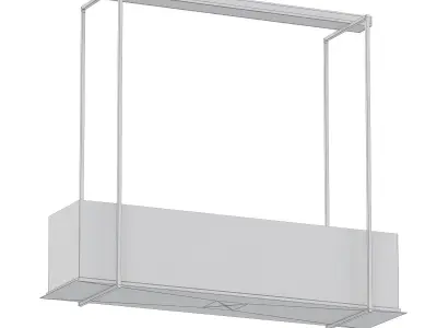 tippett rectangular light fixture with frame and glass 3D model