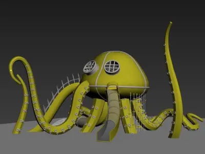 kids indoor outdoor ocean animal octopus playground equipments 3D model