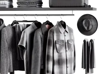 Minimal Luxury Wardrobe Display 08 3D model