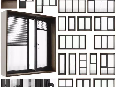 Modern windows 3 3D model