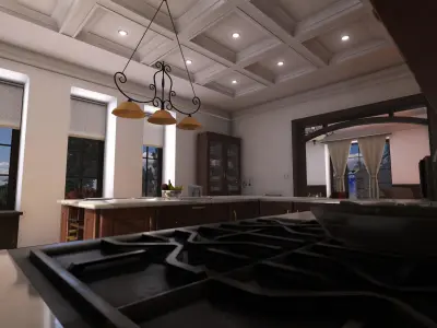 Cottage victorian house with roof Low-poly 3D model