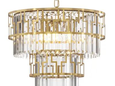 Designer chandelier with GEZA glass pendants by Lalume 3D model