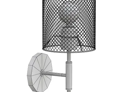 baskett-45259-01-30 wall light with wire cage 3D model