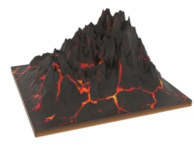 Mountain volcano Low-poly 3D model