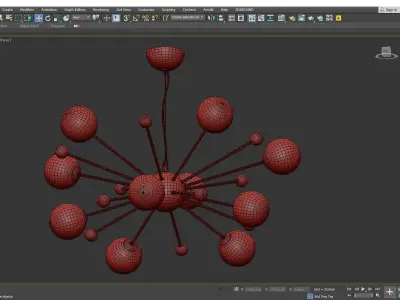 URSA modern 10 light ceiling pendant Low-poly 3D model