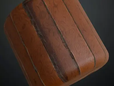 Antique Polished Mahogany Wood Planks PBR Texture