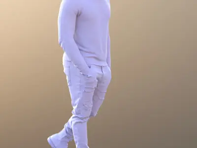 Gabriel 10637 - Walking Casual Man Low-poly 3D model