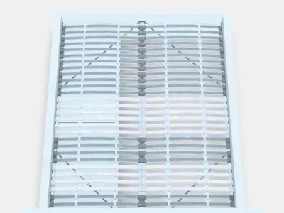 MALM Bed frame high 2 compartments Low-poly 3D model