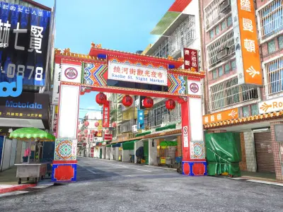 Raohe Street Night Market Day 3D model