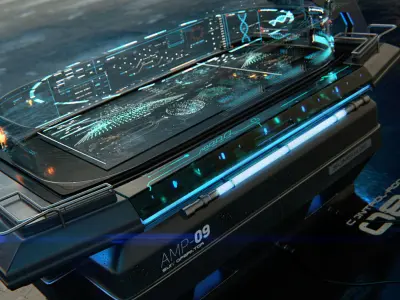 Holographic Scifi Table - C4D- Octane 3D model