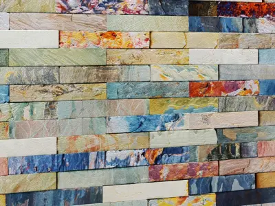 Stone wall slate 3D model