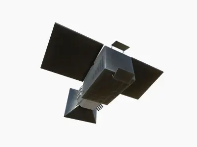 Satellite E05 Steel Blue - SciFi Space Design Low-poly 3D model