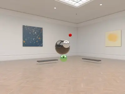 HDRI - Art Museum Gallery Interior 12 - 16384x8192 Texture