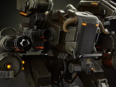 Warrior Mech Low-poly 3D model