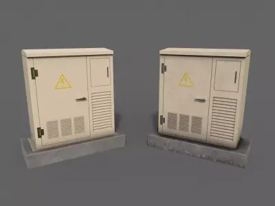 PBR Electric Box White2 Low-poly 3D model